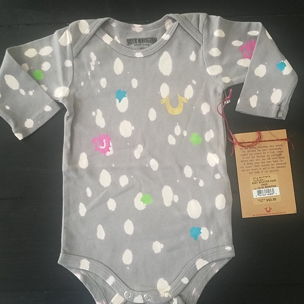Baby True Religion Onesie Bodysuit. NWT